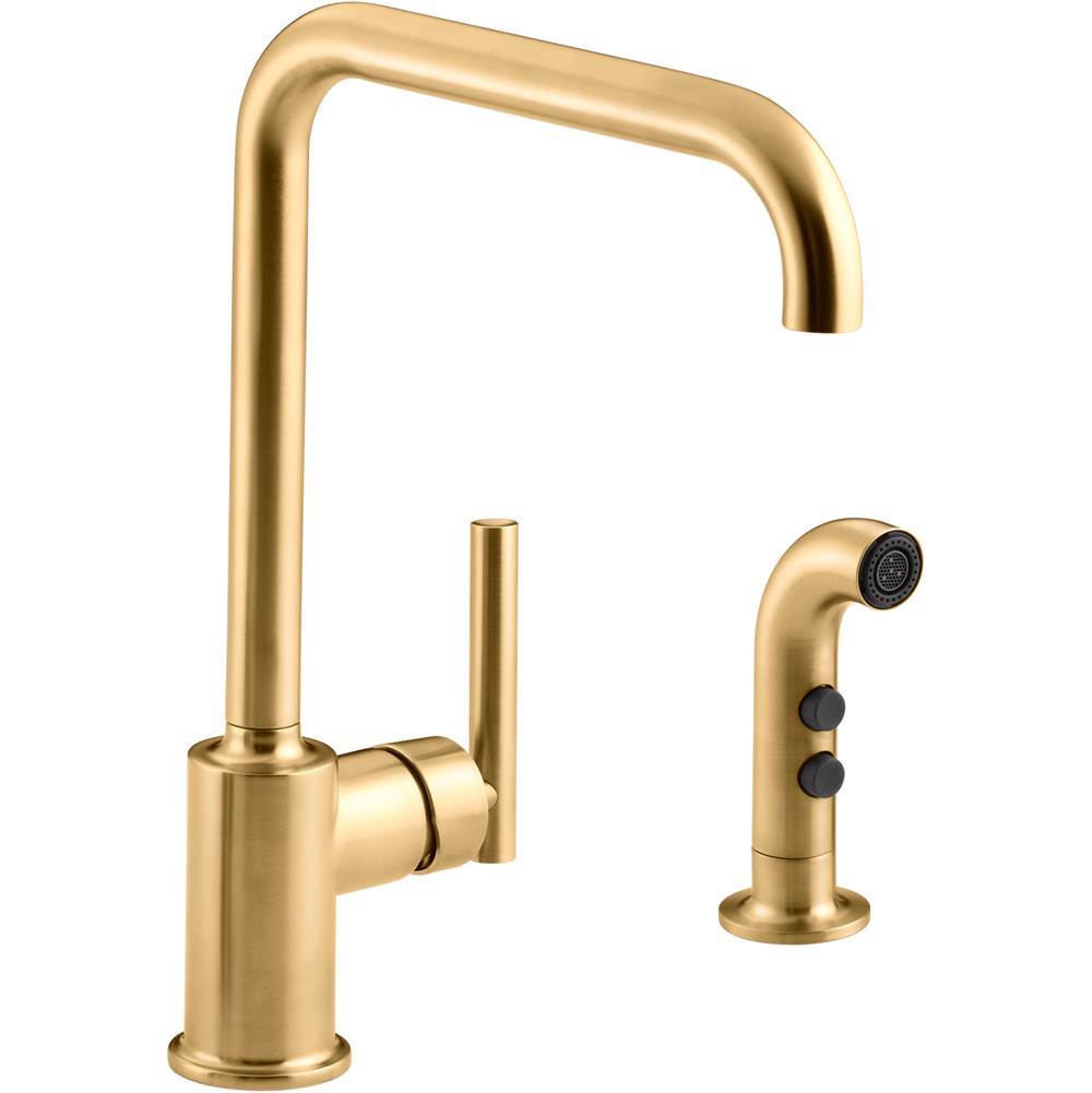 Purist  Single-handle kitchen sink faucet with side sprayer