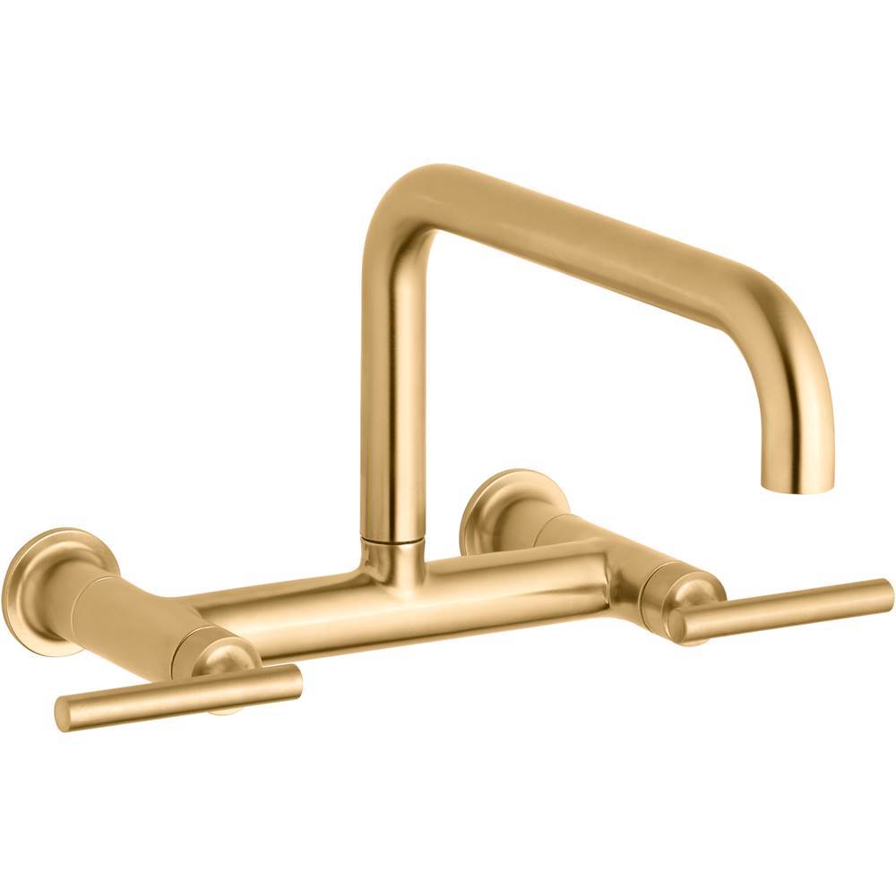 Purist  Two-hole wall-mount bridge kitchen sink faucet