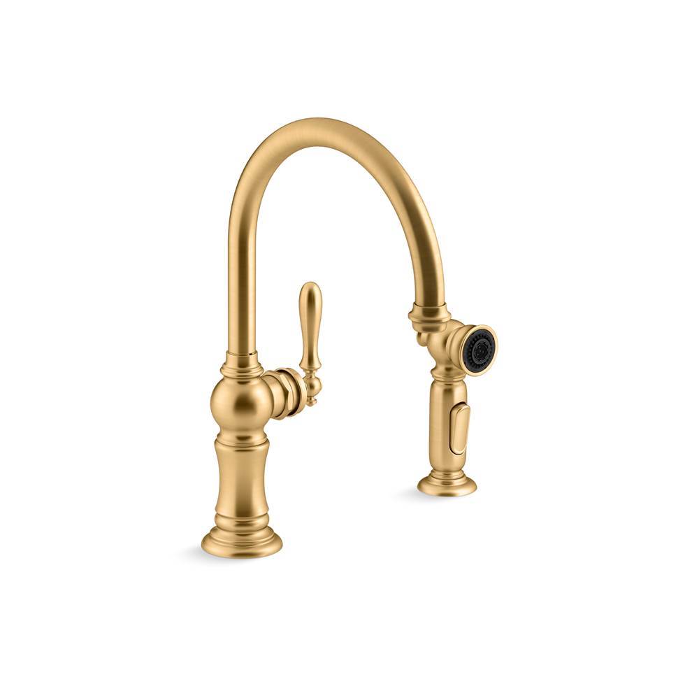 Artifacts  Single-handle kitchen sink faucet with two-function sprayhead