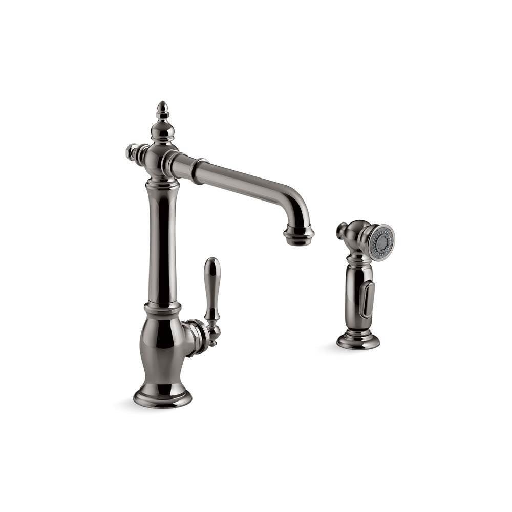 Artifacts  Single-handle kitchen sink faucet with side sprayer