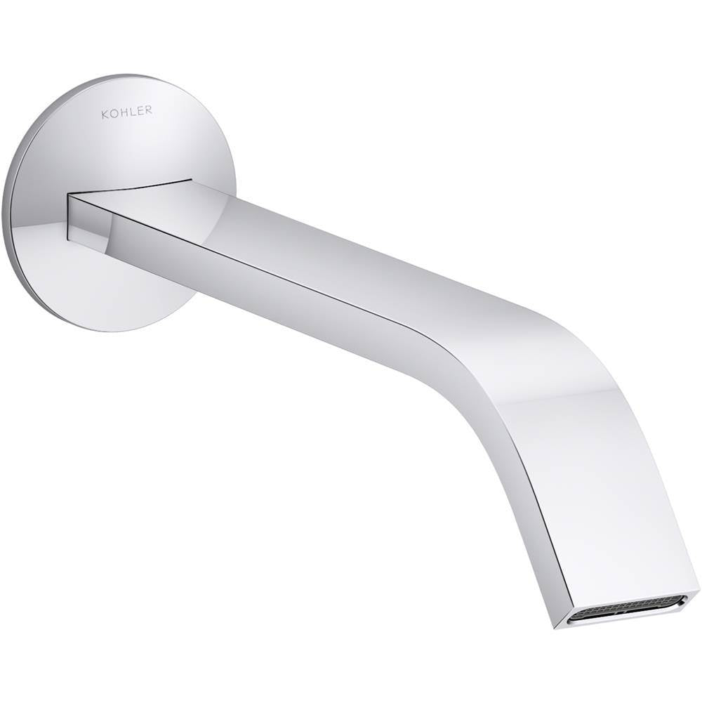 Components  Wall-mount bathroom sink faucet spout with Ribbon design, 1.2 gpm