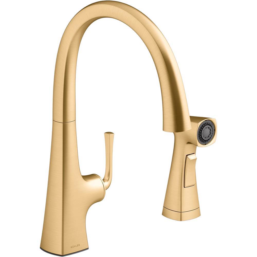Graze  Single-handle kitchen sink faucet with two-function side sprayer